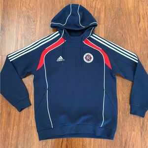 Adidas New England Revolution Men's Navy Blue Hoodie with Red Accents